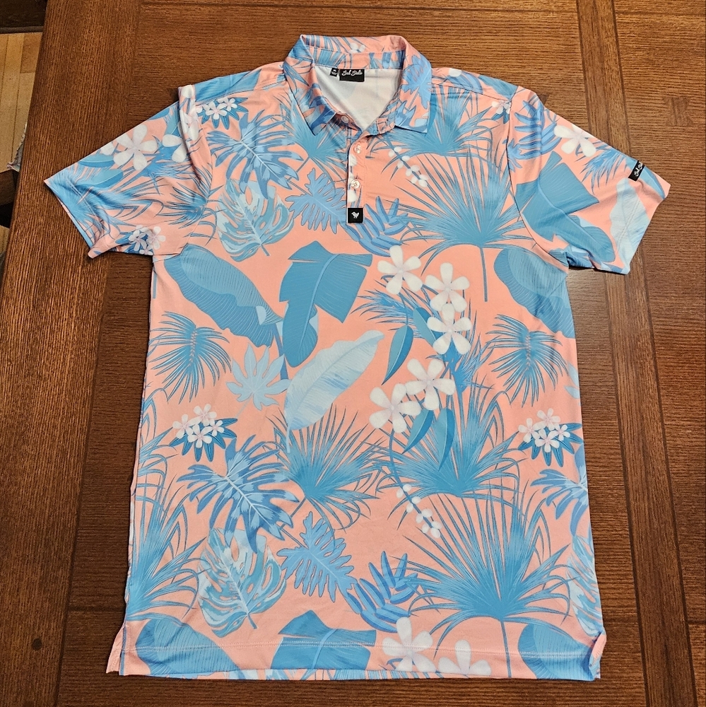 Bad Birdie Riviera Frond Polo Size XL